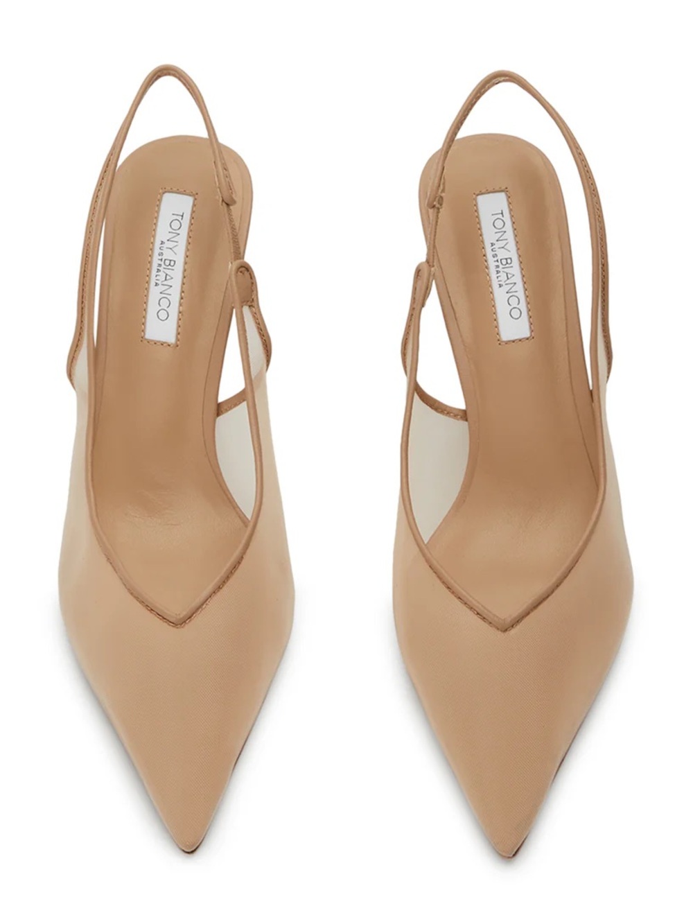 Tony Bianco Nude Pointed-Toe Slingback Heels - Picture 2 of 3
